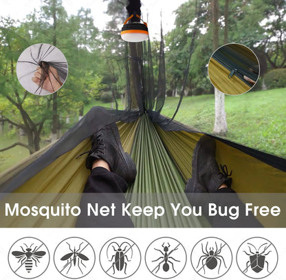 Outdoor Camping Hammock With Mosquito Net And Rain Cover