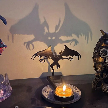 Black Halloween Shadow Projection Candlestick Decoration