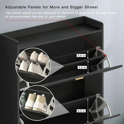 Shoe Storage Cabinet with 2 Flip Drawers