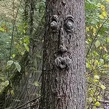 Outdoor Tree Face Statues Old Man Tree Hugger Bark Ghost Face Decoration Funny Yard Art Tree Decor Outdoor Garden Creative Props