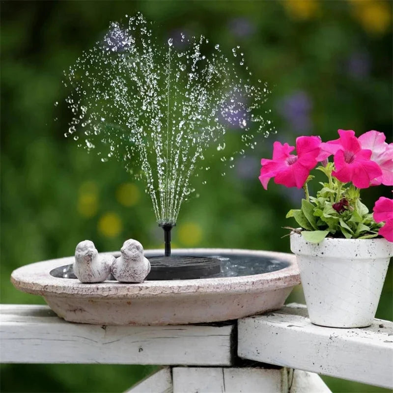 Solar Fountain Pump Energy-saving Plants Watering Kit Colorful Solar Fountain Solar Panel Bird Bath Fountain Outdoor Garden Pool