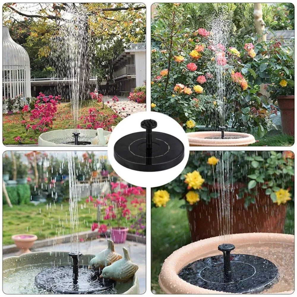 Outdoor Solar Water Fountain Floating Bird Bath Garden Pool Pond Waterfall Fountain Solar Panel Powered Water Pump