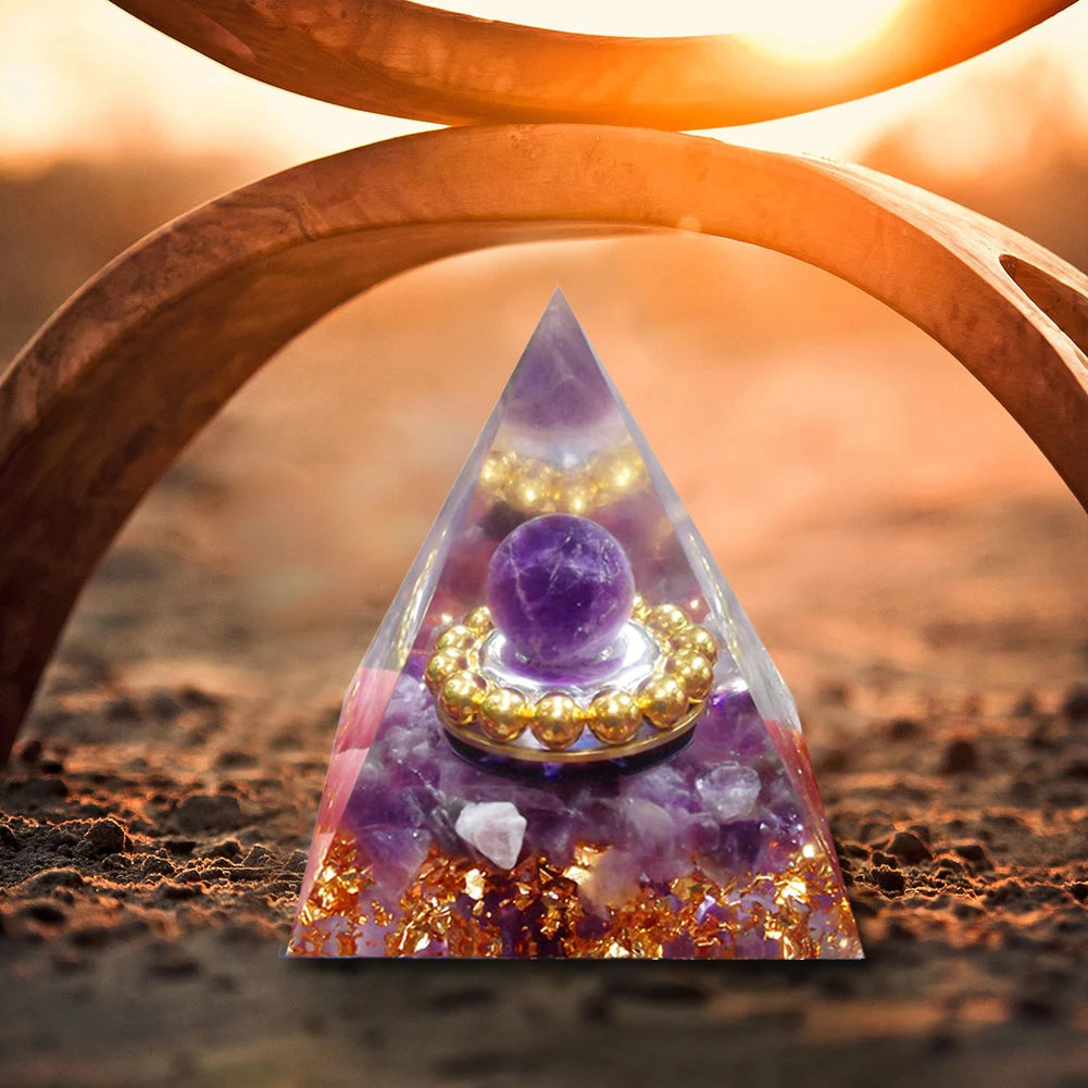 Natural Stone Orgonite Gem Pyramid Crystals