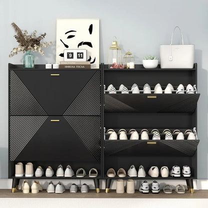 Shoe Storage Cabinet with 2 Flip Drawers