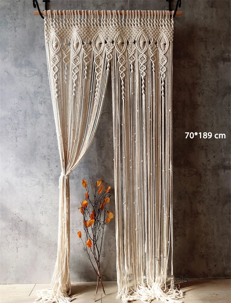 Hand-woven  Macramé Cotton Door Cover, Curtain or Tapestry