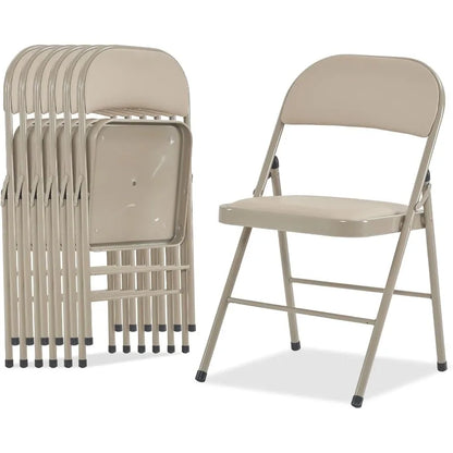 Folding Chairs with Padded Seats for Outdoor & Indoor, Portable Stackable Commercial Seat with Steel Frame