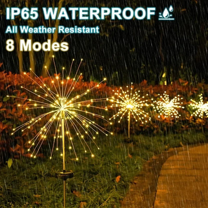 Solar Firework Light Waterproof Outdoor 8 Lighting Modes 90-200LED