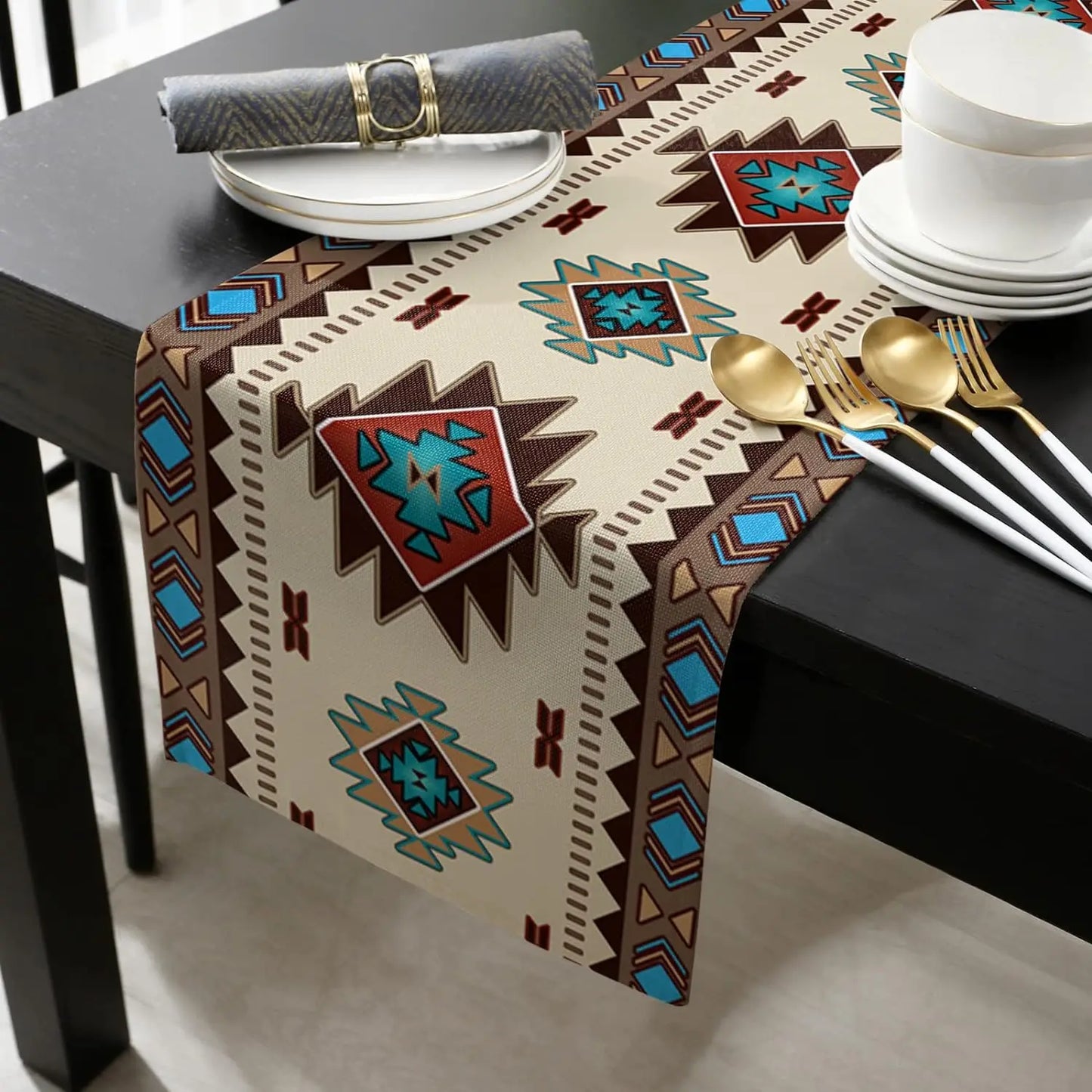 Boho American Indian Style Linen Table Runners