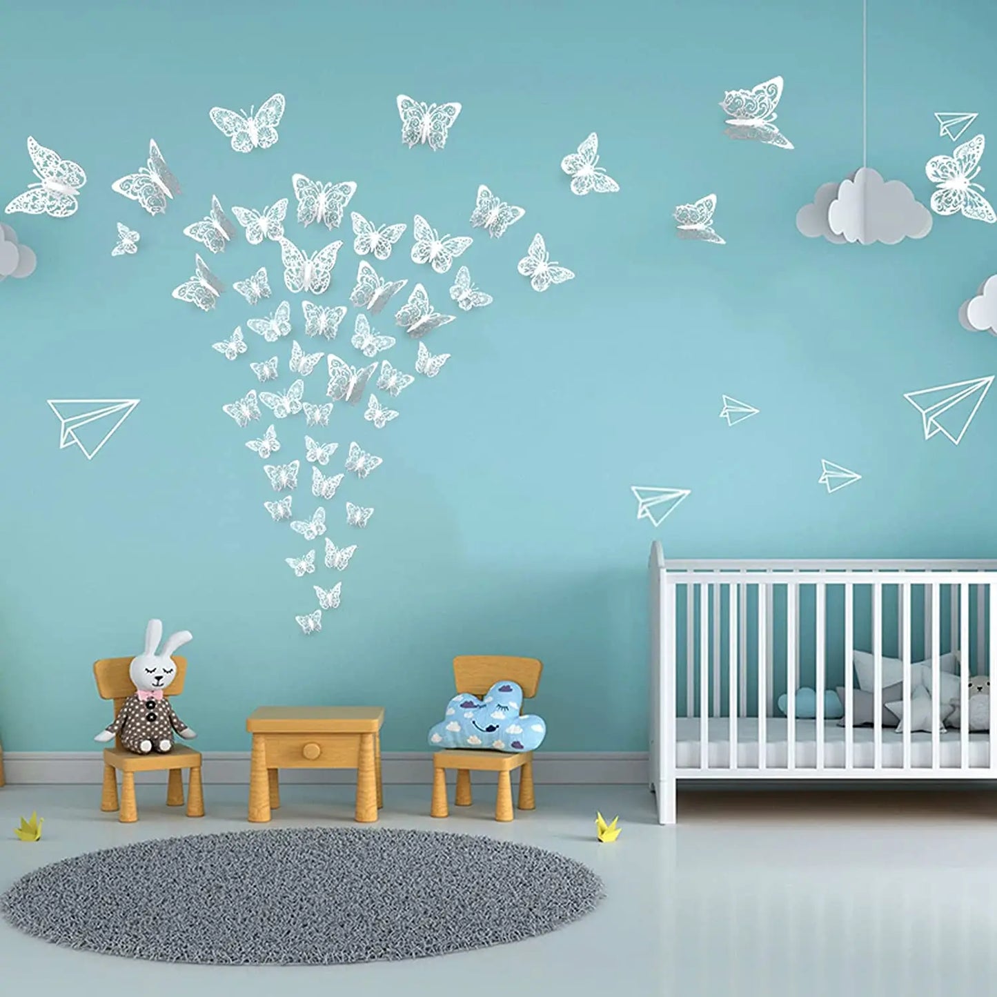 3D Hollow Butterfly Wall Stickers (12 Pcs)