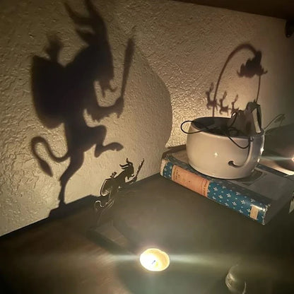 Krampus Shadow Caster Novelty terror Candle Holder Shadow Projectors  Indoor Halloween Decoration