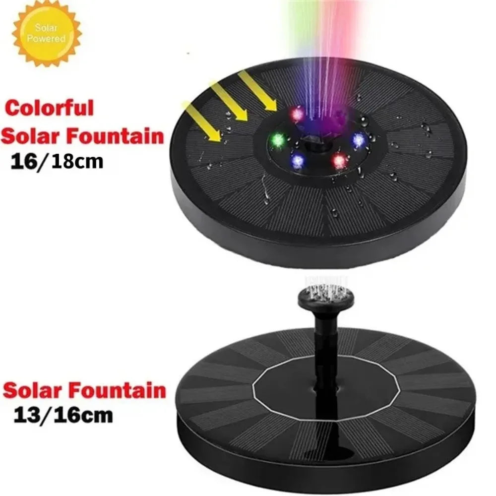 Outdoor Solar Water Fountain Floating Bird Bath Garden Pool Pond Waterfall Fountain Solar Panel Powered Water Pump